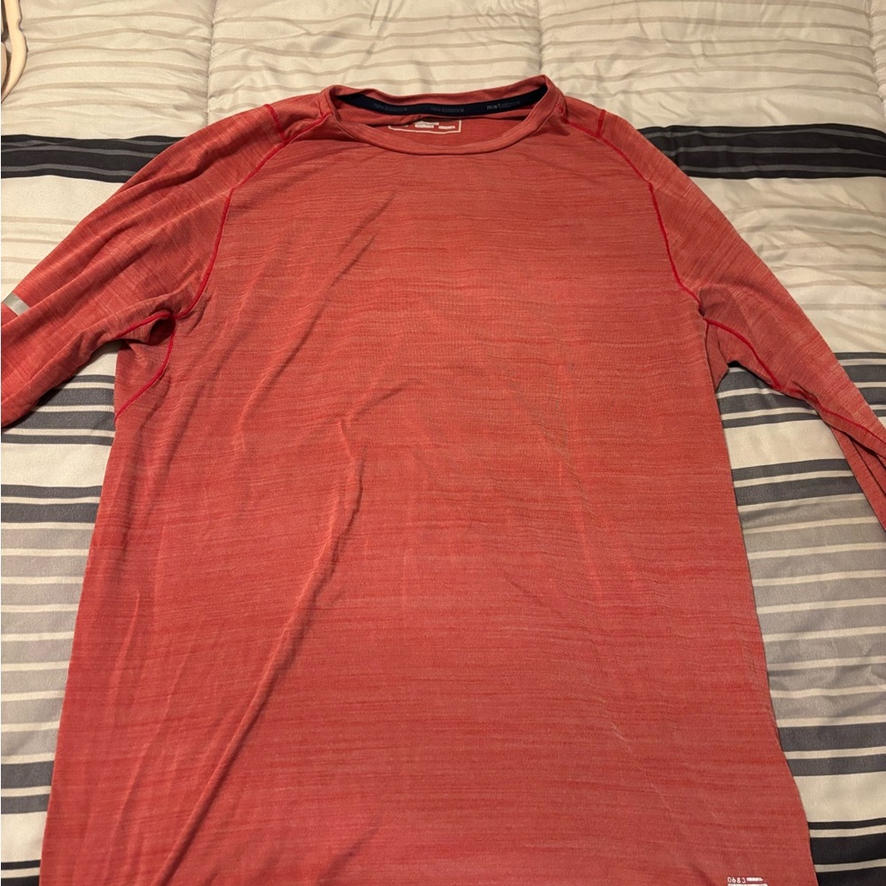 New Balance Men's Long Sleeve Tee in Rust Red